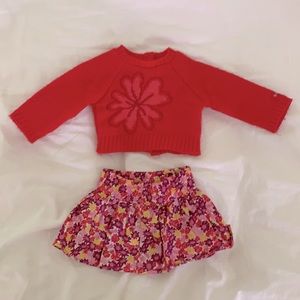 American Girl Flower Sweater and Skirt
